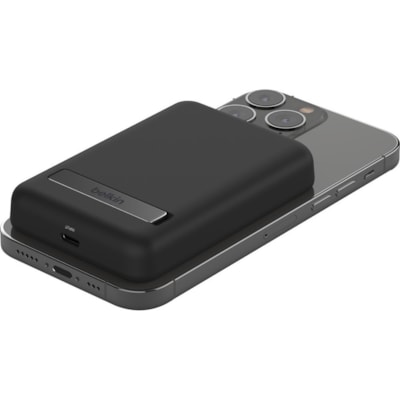 Belkin BoostCharge Magnetic Wireless Power Bank 5K + Stand - For iPhone 13 Pro, iPhone 12 - 5000 mAh - Black  