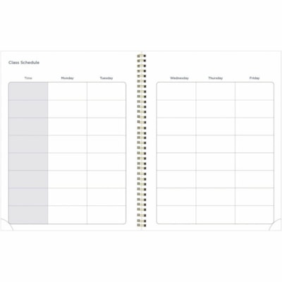 Blueline Academic Monthly Planner Spring 2022-2023 - Gold - Academic - Monthly - 14 Month - July 2022 to August 2023 - 1 Month Double Page Layout - White Sheet - Twin Wire - Desktop, Table - Gold - 11" (279.40 mm) Height x 8.5" (215.90 mm) Width - Daily Block, Telephone Section, Address Section, Dur  