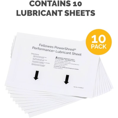 Fellowes Powershred Performance+ Lubricant Sheets - Dust Retention - White WHITE LUBRICANT SHEETS 