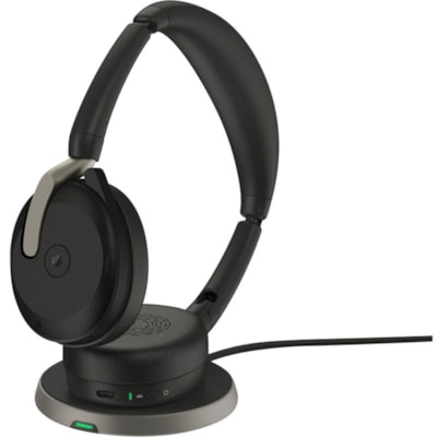 Jabra Evolve2 65 Flex Headset - Stereo - Wireless - Bluetooth - 98.4 ft (30 m) - 20 Hz to 20 kHz - On-ear - Binaural - Supra-aural - MEMS Technology, Noise Cancelling Microphone - Noise Canceling  