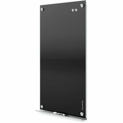 Quartet Infinity Magnetic Glass Dry-Erase Board, Black, 4' x 3' - 36" (914.40 mm) Width x 48" (1219.20 mm) Height - Black Tempered Glass Surface - Horizontal/Vertical - Magnetic - Frameless, Durable, Ghost Resistant, Stain Resistant, Scratch Resistant, Dent Resistant, Smooth Writing, Non-absorbent,  BLACK 