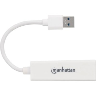 Manhattan USB 3.0 Gigabit Adapter - USB - 1 Port(s) - 1 x Network (RJ-45) - Twisted Pair - 10/100/1000Base-T - Desktop Male Left Gender - Female Righ t Gender - USB 3.0 R