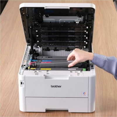 Brother HL-L8245CDW Desktop Wireless Laser Printer - Color - 31 ppm Mono / 31 ppm Color - 2400 x 600 dpi class - Automatic Duplex Print - 250 Sheets Input - Ethernet - Wireless LAN - Wi-Fi Direct, Apple AirPrint, Mopria, Brother Mobile Connect - 50000 Pages Duty Cycle - Plain Paper Print - Gigabit E  PRNT 