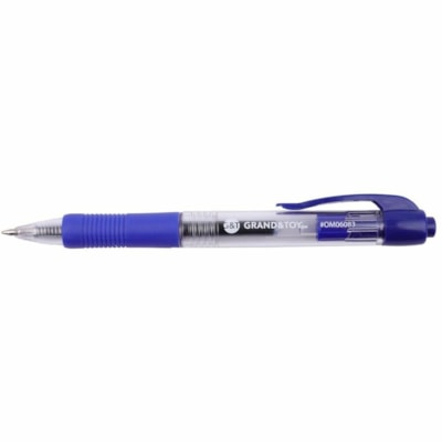 Grand & Toy Retractable Gel Pens, Blue, Medium, 0.7 mm, Box of 12 - 0.7 mm (0.03") Medium Pen Point - Retractable - Blue Ink - Gel-based - Clear Barrel - 12 / Box REPLACED 99351 