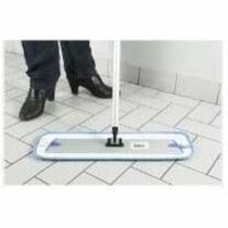 Globe Blue Microfiber Wet Pad - 12"L / Blue - 6" (152.40 mm) Width x 14.50" (368.30 mm) Length - Absorption, Durable, Hook & Loop Backing, Long Lasting - MicroFiber, Nylon, Polyester - Blue - 1.46 lb (662.24 g) - 1 Each SPLIT NYLON/POLYESTER BLEND DOUBLE FINISHED EDGES