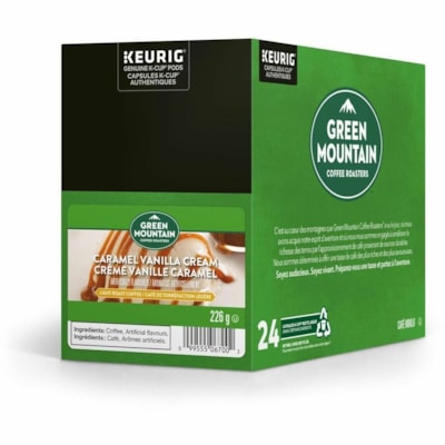 Green Mountain Coffee - Coupe K Café 5000376321 - Compatible avec Cafetière Keurig K-Cup - Américaine, Normal - Clair - Coupe K - Crème vanille caramel - Kasher - 24 / boîte  