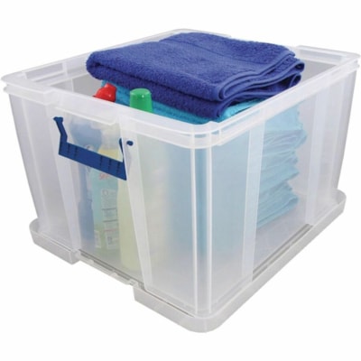 Bankers Box Storage Case - Internal Dimensions: 11.80" (299.72 mm) Length x 16.12" (409.45 mm) Width x 14.60" (370.84 mm) Depth - External Dimensions: 18.9" (479.43 mm) Width x 17.3" (440.18 mm) Depth x 12.4" (314.96 mm) Height - 48 L - Lid, Flip Top Closure - Stackable - Plastic, Polypropylene - Cl 48L PLASTIC