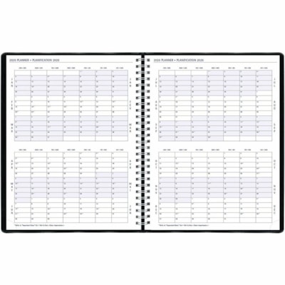 Blueline 2026 Timanager 13-Month Weekly/Monthly Planner - December to December - 11" x 8-1/2" - Black - Bilingual - Weekly, Monthly - 13 Month - December 2025 to December 2026 - 7:00 AM to 7:30 PM - Half-hourly - Monday - Friday - Letter - 8 1/2" (215.90 mm) x 11" (279.40 mm) Sheet Size - Twin Wire   