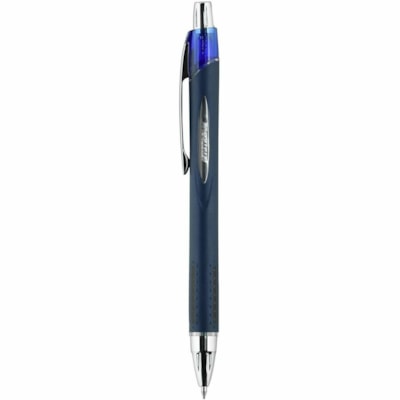 uniball(tm) Jetstream RT Ballpoint Pen - 1 mm (0.04") Bold, Medium Pen Point - Refillable - Retractable - Blue Ink - Gel-based - Black Barrel - 1 / Unit BOLD TIP 