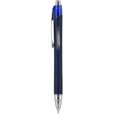 uniball(tm) Jetstream RT Ballpoint Pen - 0.7 mm (0.03") Fine Pen Point - Retractable - Black Ink - Oil Based - Blue, Translucent Barrel - 1 / Unit FINE 