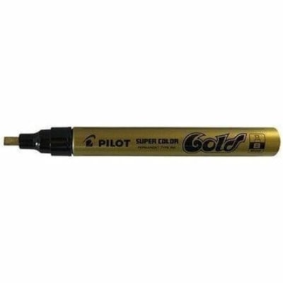 Pilot Super Colour Paint Marker - Broad Bullet Marker Point - Gold Ink - Gold, Aluminum Barrel - Plastic Tip CARDED PERMANENT INK        REPL. SC-G