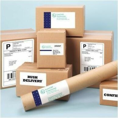 Avery TrueBlock, 8 ½" x 5 ½" , Permanent Adhesive, for Laser and Inkjet Printers - 8 1/2" (215.90 mm) Height x 5 1/2" (139.70 mm) Width - Permanent Adhesive - Rectangle - Inkjet, Laser - Matte - White - Curl Resistant, Jam-free, Smudge-free, Customizable - 2 / Sheet - 200 / Box WHITE  2 LBLS/SHT  100 LBL/BOX LASER COMPATIBLE