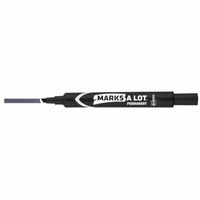 Marks-A-Lot Permanent Chisel Tip Marker - Bold Chisel Marker Point - Black Ink - 12 / Box CHISEL TIP  BLACK 
