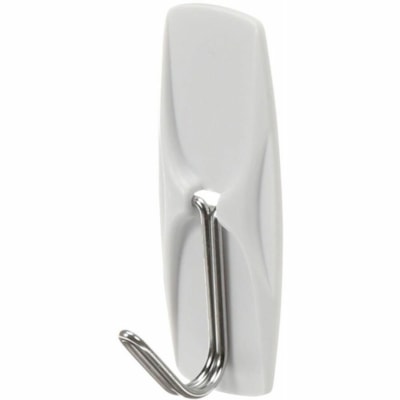 Command Hook - 2 Hooks - 2 Medium Hook - 2 lb (907.18 g) Capacity - 2.16" (54.86 mm) Height x 0.87" (22.10 mm) Width x 0.83" (21.08 mm) Length - for Apartment, Coat, Dorm, Glass, Home, Office, Paint, Tile, Wall, Wood - Plastic, Metal - White - 2 / Unit TOGGLE HOOK MEDIUM SZ 2 HOOKS AND 3 STRIPS