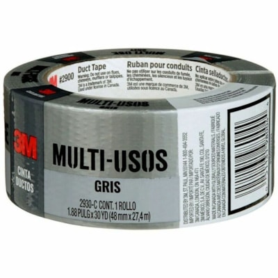 3M Multi-Use Duct Tape 2930-C, 1.88 in x 30 yd (48.0 mm x 27.4 m) - 30 yd (27.4 m) Length x 1.88" (47.8 mm) Width - Gray - Natural Rubber Adhesive - For Bundling, Cord, Patching, Reinforcing, Repair, Indoor, General Purpose - 1 Each 48.0 MM X 27.4 M 