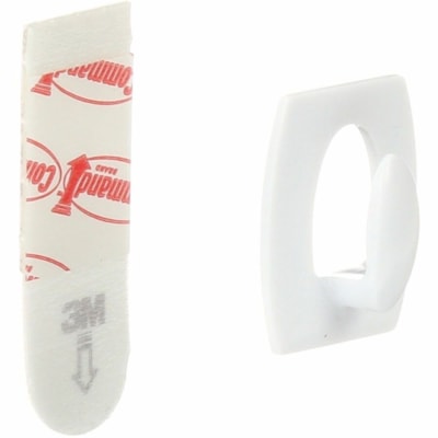 Command Hook - 6 Hooks - 8 oz (226.80 g) Capacity - for Apartment, Dorm, Glass, Home, Office, Paint, Tile, Tool, Wall, Wood - Plastic - White 6HOOKS 8STRIPS PER PACK HOLDS UP TO .5LBS
