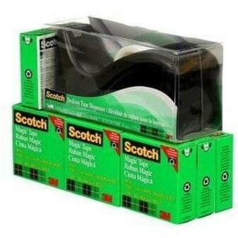 Scotch Magic Adhesive Tape Refill - 36.1 yd (33 m) Length x 0.75" (19 mm) Width - 1" Core - Matte - Transparent - Dispenser Included - Desktop Dispenser - Split Resistant, Tear Resistant, Yellowing Resistant - For Home, Office - 1 / Roll - 10 / Box C60 DISPENSER 18MM X 32.9M 