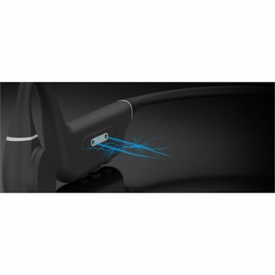 Creative Outlier Free+ Earset - Siri, Google Assistant - Stereo - Wireless - Bluetooth - 33 ft (10.06 m) - 20 Hz to 20 kHz - Over-the-ear, Behind-the-neck - Binaural - Open - 2 ft (0.60 m) Cable - Omni-directional Microphone - Matte Black, Dark Slate Gray  