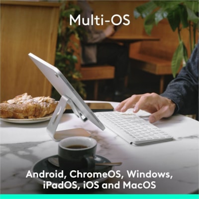 Logitech Keys-To-Go 2 Keyboard - Wireless Connectivity - Bluetooth - Volume Control, Screen Brightness, Media Player, Easy-Switch Hot Key(s) - iOS 17, macOS 14, iPadOS 17, Linux, Android 12, Windows 10, ChromeOS - iPad, iPhone, Apple TV, Notebook - Mac, PC - Scissors Keyswitch - Button Cell Battery   
