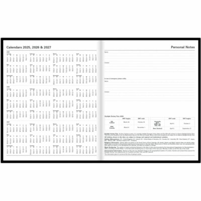 Letts 2026 Standard 12-Month Daily Planner - January to December - 10-1/4" x 8-1/4" - Assorted Colours - English - Standard - Daily - 12 Month - January 2026 to December 2026 - 1 Day Single Page Layout - Quarto - 8 1/4" (209.55 mm) x 10 1/4" (260.35 mm) Sheet Size - White Sheet - Sewn - Assorted - P  