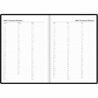 Letts 2026 Standard 12-Month Daily Planner - January to January - 8-1/4" x 5-7/8" - Black - English - Standard - Daily - 13 Month - January 2026 to December 2026 - 1 Day Single Page Layout - A5 - 5 53/64" (148.08 mm) x 8 1/4" (209.55 mm) Sheet Size - White Sheet - Perfect - Desk - Black - Paper - Le  
