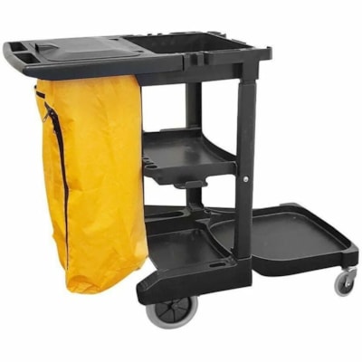 Globe Janitorial Cart Replacement Bag - For Janitor Cart - Yellow - Vinyl - 27.50" (698.50 mm) Height x 15" (381 mm) Width x 12" (304.80 mm) Length - 1 Box 6 GROMMET REPLACEMENT BAG EASY REMOVAL OF TRASH & LINERS