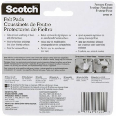 Scotch Felt Pad - Round - Beige - Polyester - 32/Pack SIZE 1 IN (2.54 CM) 
