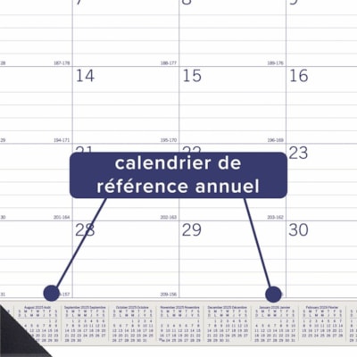 Blueline 2025-2026 DuraGlobe 13-Month Academic Desk Pad/Calendar - July to July - 22" x 17" - Bilingual - Academic - Monthly - 13 Month - July 2025 to July 2026 - 1 Month Single Page Layout - 22" (558.80 mm) x 17" (431.80 mm) Sheet Size - 2 x Holes - Desk Pad - Bamboo Fiber, Paper, Chipboard - Holid  