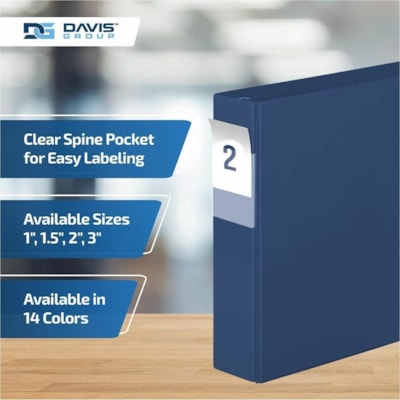 Davis Group Premium Economy, Angle D Ring, Binder, 6 Pack (Royal Blue, 2") - Letter - 8 1/2" (215.90 mm) x 11" (279.40 mm) Sheet Size - 475 Sheet Capacity - 3 x 2" (50.80 mm) Ring(s) - Fastener(s): D-Ring - Pocket(s): 2, Internal - Polypropylene - Royal Blue - 7.60 lb (3447.30 g) - Spine Label, PVC- e 