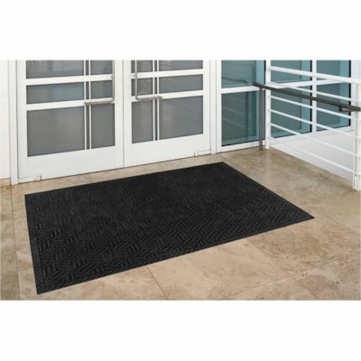 M+A SuperScrape Plus - Entrance, Outdoor, Floor - 60" (1524 mm) Length x 36" (914.40 mm) Width x 0.180" (4.57 mm) Thickness - Rectangular - Molded Tread - Nitrile Rubber - Black - 1 / Unit BLACK SCRAPER ENTRANCE MAT