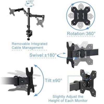 Rocelco DADR37"/Desk Riser-DM2/Monitor Mount-MAFM/Anti Fatigue Mat - Black /Monitor Mount-MAFM/Anti Fatig ue Mat