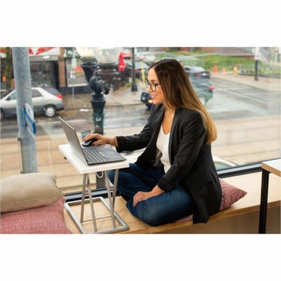 Rocelco PDR Portable Desk Riser - 15" (381 mm) Height x 19" (482.60 mm) Width x 10" (254 mm) Depth - Desk - White - For Travel, Hotel, Dorm Room, Notebook, Mouse - Portable, Compact, Foldable r 