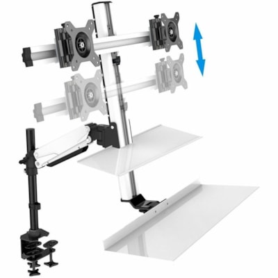 Rocelco EFD-2 Mounting Adapter for Monitor, Desk Mount - Black - Height Adjustable - 2 Display(s) Supported - 24" Screen Support - Steel, Aluminum - 1 Unit elco EFD 