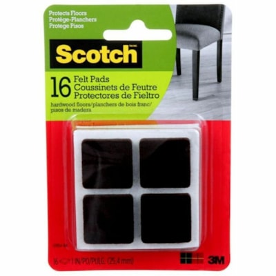 Scotch Felt Pad - Square - Brown - Felt - 16/Pack SIZE 1 IN (2.54 CM) 