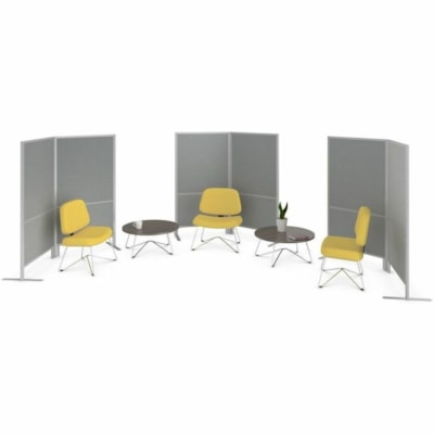 Offices To Go OTG | 60" Panel - Fabric Top and Bottom - 60" (1524 mm) Width x 66" (1676.40 mm) Height x 1.30" (33.02 mm) Depth - Black Aluminum Frame - Fabric - Lola Black LOLA  BLACK 