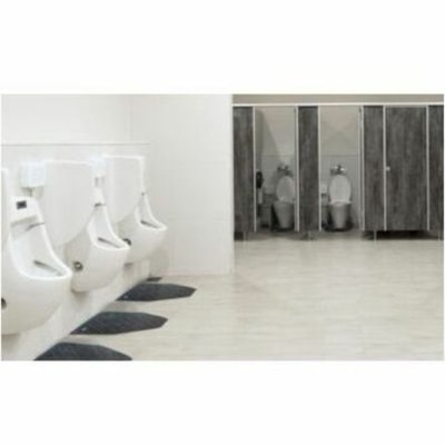 M+A CleanShield - Floor, Urinal - 17" (431.80 mm) Length x 17" (431.80 mm) Width x 0.120" (3.05 mm) Thickness - Diamond Pattern - Polyester - 6 / Case CHARCOAL 17.25" X 20.5" DISPOSABLE RESTROOM MAT