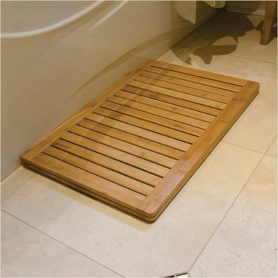 BIOS Living Bamboo Shower Crate Mat - Bathroom - 23.62" (600 mm) Length x 15.75" (400 mm) Width - Modern - Bamboo - 1 / Unit  