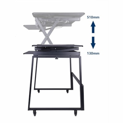 Desk Base Rocelco - Hauteur réglable - Assemblage requis - Noir - Acier  DADR-40 and DADR-46 