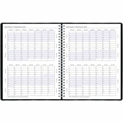 Blueline 2026 Timanager 13-Month Weekly/Monthly Planner - December to December - 8-1/2" x 6-3/4" - Black - Bilingual - Weekly, Monthly - 13 Month - December 2025 to December 2026 - 7:00 AM to 7:30 PM - Half-hourly - Monday - Friday - 6 3/4" (171.45 mm) x 8 1/2" (215.90 mm) Sheet Size - Twin Wire - B  