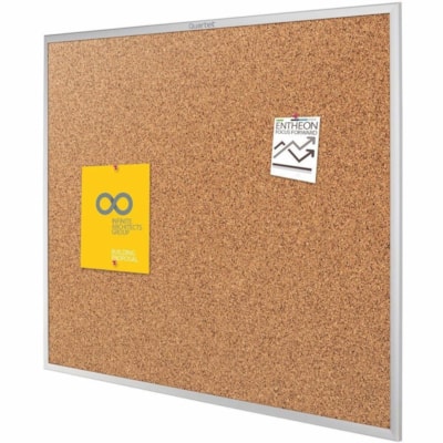 Quartet Standard Cork Bulletin Board, Aluminum Frame, 6' x 4' - 48" (1219.20 mm) Board Height x 72" (1828.80 mm) Board Width x 1.75" (44.45 mm) Board Depth - Brown Cork Surface - Durable, Heavy-gauge, Self-healing - Silver Aluminum Frame - 1 Piece HEAVY GUAGE ANODIZED ALUMINUM FRAME WIDTH 1 1/4" QUARTET
