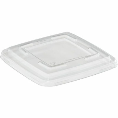 Eco Guardian - Couvercle PET transparent pour contenant carré en bambou de 28 oz / Recyclable - Polytéréphtalate d'éthylène - clair - 50 / emballage COUV PET FIBRE PET RECYCLABLE 