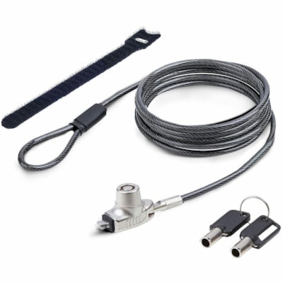 StarTech.com Slim Lock Noble Wedge® Slot Compatible, 6.6ft (2m) Keyed Locking Cable, Desk Anti-Theft Security For Laptop/Notebook Computer - Slim laptop lock compatible w/Noble Wedge® security slot; 6.6ft (2m) steel cable - Keyed laptop lock - Design w/off-center lock tip enabling computer t  ACCS 