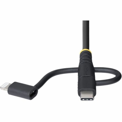StarTech.com 3.3ft (1m) Rugged USB Multi Charging Cable, USB to Lightning/Micro-USB/Type-C, Apple MFi, Aramid Jacket, 3-in-1 Charger Cord - 3-in-1 Rugged USB Cable compatible w/portable devices; Apple MFi Certified Lightning; Supports USB-C and Micro-USB; Rugged cable design w/Aramid fiber; Flexible  MULTI CHARGING CABLE  USB TO LIGHTNING/MICRO-USB/