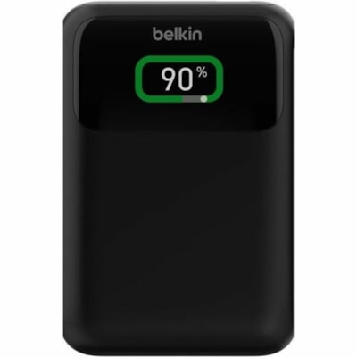 Belkin 65W 3-port USB Power Bank w/ Digital Display - 20K mAh - 2xUSB-C, 1xUSB-A - Portable Charger - w/ USB-C to USB-C Cable - Black - For Universal, Smartphone, Tablet PC, Notebook, iPad, iPad Pro, iPad mini, MacBook Air, MacBook Pro, iPhone, Nintendo Switch - 20000 mAh - 3 x USB - Black nk with Digital Display - 20K mAh - 2xUSB-C  1xUSB