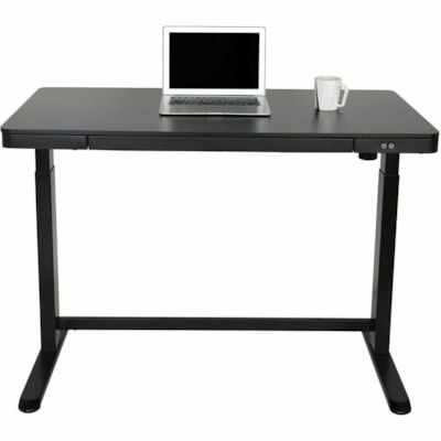 Realspace Electric 48" Height-Adjustable Standing Desk, Black - Modern Style - 1 Drawers - 2 Legs - 100 lb (45.36 kg) Capacity - Height Adjustable - 48" (1219.20 mm) Table Top Width x 23.6" (599.44 mm) Table Top Depth - 47.6" (1209.04 mm) Height - Business, Office - Assembly Required - Black, Metall  