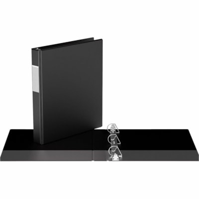 Davis Essential Ring Binder - Letter - 8 1/2" x 11" Sheet Size - 225 Sheet Capacity - 1" (25.40 mm) Ring - Fastener(s): 3 x D-Ring - Pocket(s): 2, Inside Front & Back - Polypropylene, Board - Black - Recycled - Label Holder, PVC-free, Spine Label, Durable - 6 / Pack  