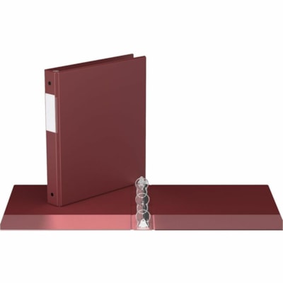 Davis Essential Ring Binder - Letter - 8 1/2" x 11" Sheet Size - 200 Sheet Capacity - 1" (25.40 mm) Ring - Fastener(s): 3 x Round Ring - Pocket(s): 2, Inside Front & Back - Polypropylene, Board - Burgundy - Recycled - Label Holder, PVC-free, Spine Label, Durable - 6 / Pack  