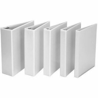 Grand & Toy Presentation Binder - Letter - 8 1/2" (215.90 mm) x 11" (279.40 mm) Sheet Size - 475 Sheet Capacity - 3 x 1.50" (38.10 mm) Ring(s) - Fastener(s): Round Ring - Pocket(s): 4, Internal - Polypropylene, Plastic - White - Recycled - PVC-free, Anti-glare, Locking Ring, Clear Front, Cover, Easy  