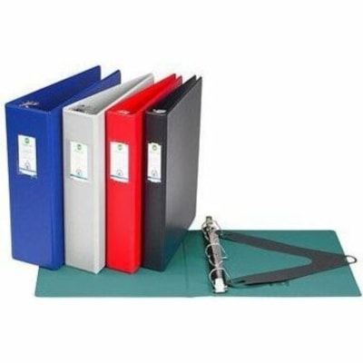 Grand & Toy - Classeur anneaux - 1 po (25,40 mm) Capcité du classeur - format lettre - format 8 1/2 po (215,90 mm) x 11 po (279,40 mm) - 250 Capacité en feuilles - 1 po (25,40 mm) Ring(s) - Fastener(s) : Anneau en D - Pocket(s) : 4, Avant et arrière - Polyéthylène, ANNEAUX COMBI  FORMAT LETTRE VINYLE RELIEF 2 POCH INT