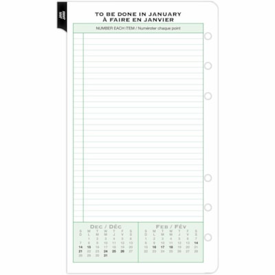 Day-Timer 2026 Dated Refill 2-Pages/Week Portable - 6-3/4" H x 3-3/4" W - Bilingual - Weekly - 12 Month - January 2026 to December 2026 - 8:00 AM to 5:00 PM - Hourly - Monday - Friday, 8:00 AM to 12:00 PM - Hourly - Saturday - Sunday - 1 Week Double Page Layout - 3 3/4" (95.25 mm) x 6 3/4" (171.45 m 3.75X6.75 BILINGUAL 30% PCW